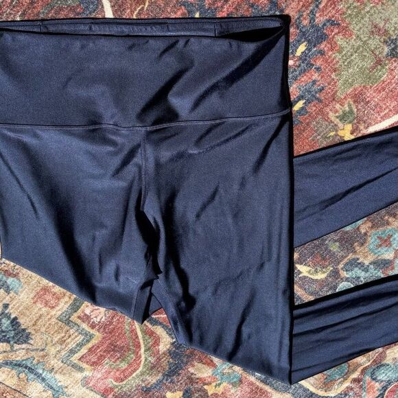 Athleta Elation Shine Tight Leggings L Navy High-Rise Ankle Length - Picture 2 of 4